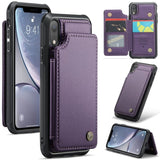Apple iPhone XR CaseMe C22 PU Leather Card Wallet Cover - Purple - CaseMe