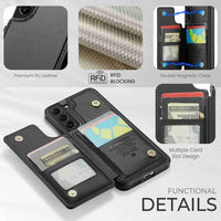 Samsung Galaxy S22 CaseMe C22 PU Leather Card Wallet Cover