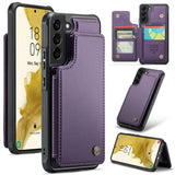 Samsung Galaxy S22 + CaseMe C22 PU Leather Card Wallet Cover - Purple - CaseMe