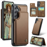 Samsung Galaxy S24 / S25 CaseMe C22 Rear Wallet Cover with Card Slots - Brown - CaseMe