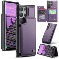 Samsung Galaxy S24 Ultra CaseMe C22 PU Leather Card Wallet Cover - Purple