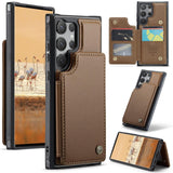 Samsung Galaxy S25 Ultra CaseMe C22 Rear Wallet Cover with Card Slots - Brown - CaseMe