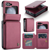 Samsung Galaxy Z Flip 5 CaseMe C22 PU Leather Card Wallet Cover - Red