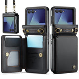 Samsung Galaxy Z Flip8 CaseMe C22 Rear Wallet Cover with Card Slots - Black - CaseMe