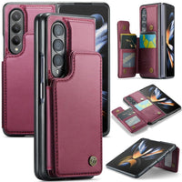 Samsung Galaxy Z Fold 4 CaseMe C22 Rear Wallet Cover with Card Slots - Red - CaseMe