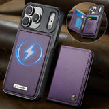 iPhone 17 Pro Max / 18 Pro Max CaseMe ME80 Series Detachable Wallet Leather cover - Purple - Noco