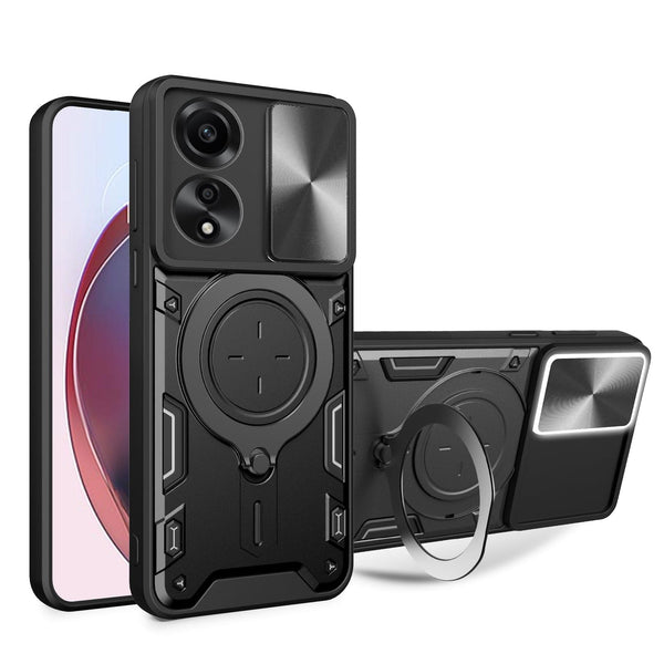 Oppo A78 4G Camshield Cover with Metal Ring/Stand Black Noco