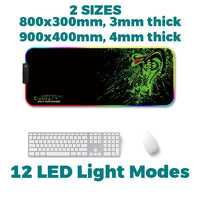 Cobra LED Edge-Lit Large Desktop and Mouse Pad 12 Lighting Modes - Noco