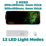 Cobra LED Edge-Lit Large Desktop and Mouse Pad 12 Lighting Modes - Noco