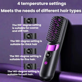 Cordless Hair Straightener Brush – Portable Heated Styling Brush with LED Display - NOCO