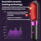 Cordless Hair Straightener Brush – Portable Heated Styling Brush with LED Display - NOCO