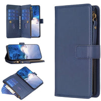 Oppo A98 Flip Front 9 Card Wallet Cover with Zip Pocket - Blue Noco
