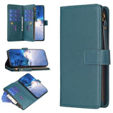 Oppo A98 Flip Front 9 Card Wallet Cover with Zip Pocket - Green Noco