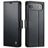 Apple iPhone 17 Air CaseMe 023 Wallet Flip Cover RFID Protection Card Holder - Black - CaseMe