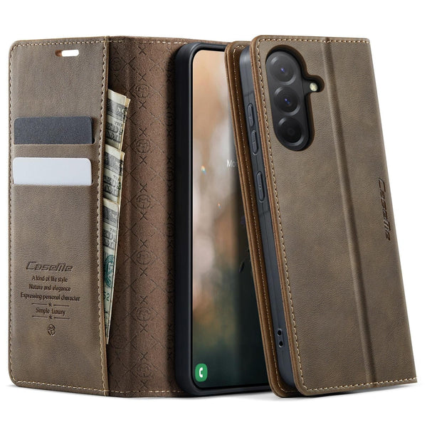 Samsung Galaxy A56 5G CaseMe 033 Wallet Flip Cover RFID Protection Card Holder - Brown - Noco