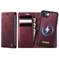 Apple iPhone 16e CaseMe C49 Wallet Flip Cover RFID Protection Card Holder Red Noco