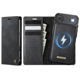 Apple iPhone 17 Air CaseMe C49 Detachable Flip Cover RFID Protection Card Holder - Black - Noco