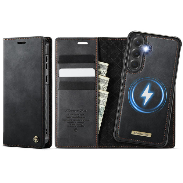 Samsung Galaxy S24 FE CaseMe C49 Wallet Flip Cover RFID Protection Card Holder Black Noco
