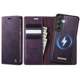 Samsung Galaxy S24 FE CaseMe C49 Detachable Flip Cover RFID Protection Card Holder - Purple - Noco