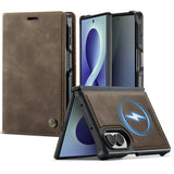 Samsung Z Fold8 CaseMe C49 Detachable Flip Cover RFID Protection Card Holder - Brown - Noco