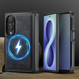 Samsung Z Fold8 CaseMe C69 Series Magnetic Leather Coated TPU Phone Cover - Black - Noco