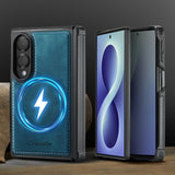 Samsung Z Fold8 CaseMe C69 Series Magnetic Leather Coated TPU Phone Cover - Blue - Noco