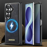 Samsung Z Fold8 Ultra CaseMe C69 Series Magnetic Leather Coated TPU Phone Cover - Black - Noco