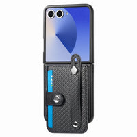 Samsung Galaxy Z Flip 7 Carbon Weave Card Wallet Cover - Black - Noco