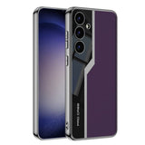 Samsung Galaxy S24 + 5G GKK Rigid Leather Electroplated Cover - Purple