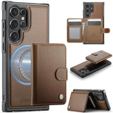 Samsung Galaxy S26 Ultra 5G - JH Rear Cover with Magnetic Detachable Wallet Self Aligning - Brown - Noco