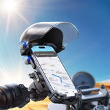 Joyroom ZS526 Motorcycle/Bike Phone Mount with Sun Shade and Tinted Screen Cover - Joyroom