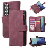 Galaxy Z Fold 8 Ultra 5G Multifunctional Zipper Wallet Leather Phone Case - Red - NOCO