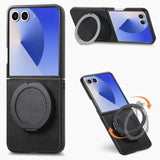 Samsung Galaxy Z Flip 8 5G Retro Rotation Ring Holder Phone Case - Black - NOCO