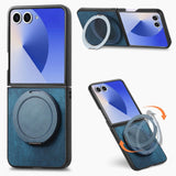 Samsung Galaxy Z Flip 8 5G Retro Rotation Ring Holder Phone Case - Blue - NOCO