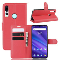 Deluxe Faux Leather Texture Flip Phone Cover/Wallet For Umidigi A5 Pro Phone Red Noco