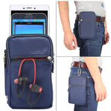 Universal Phone Pouch Belt or Carabiner Mount 4 x Zipped Pockets Up to 7’ phone - Blue - Noco