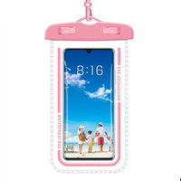 Universal WATERPROOF Phone Pouch Up to 7.2’’ Phone Easy Lock Lanyard - Pink - Noco