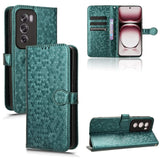 Oppo Reno 12 Pro 5G Honeycomb Wallet Flip Cover Card Holder - Green - Noco