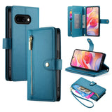 Samsung Galaxy A16 / A17 / A26 5G 8 Card Flip Front Wallet Cover Zip Pocket - Blue - Noco