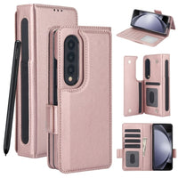 Samsung Galaxy Z Fold 3 Foldable Wallet Cover Pen Holder Card Slots RFID Blocking - Rose Gold - NOCO