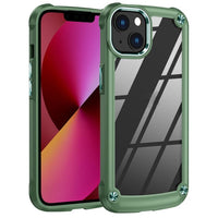 Apple iPhone 11 Campro Shockproof Cover Transparent Rear Panel with Camera Protection Ring - Green - Cover Noco