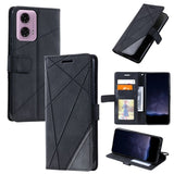 Motorola Moto G34 Rhombus Phone Wallet with Flip Front Card Slots - Black - Noco