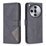 Oppo Find X7 Ultra Rhombus Wallet Flip Cover Card Holder - Black Noco