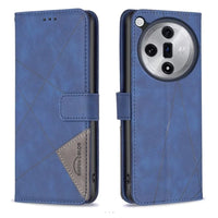 Oppo Find X7 Rhombus Wallet Flip Cover Card Holder - Blue Noco