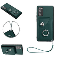 Samsung Galaxy S20 FE Rear 8 Card Wallet Cover with Ring/Stand - Green Noco