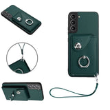 Samsung Galaxy S21 FE Rear 8 Card Wallet Cover with Ring/Stand - Green Noco