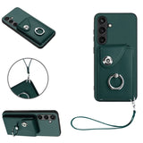 Samsung Galaxy S23 FE Rear 8 Card Wallet Cover with Ring/Stand - Green Noco
