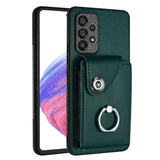 Samsung Galaxy A13 4G Rear 8 Card Wallet Cover with Ring/Stand - Green Noco