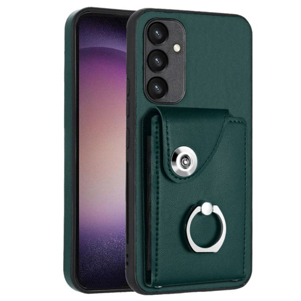 Samsung Galaxy A24 4G Rear 8 Card Wallet Cover with Ring/Stand - Green Noco