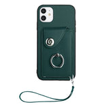 Apple iPhone 12 Rear Cover with 8 Card Wallet and Ring/Stand - Green - Noco